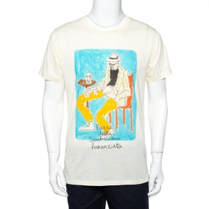 Gucci Garden Cream Printed Cotton Crewneck T-Shirt M