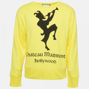 Gucci X Chateau Marmont Yellow Printed Crew Neck Sweatshirt XS  