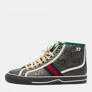 Gucci Grey Nylon Tennis 1977 High Top Sneakers Size 43
