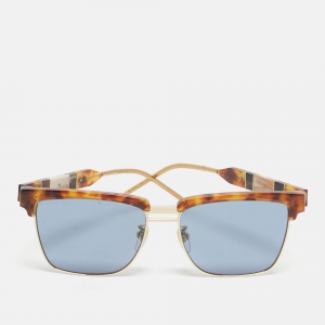 Pre Owned Gucci Tortoise Brown/Blue Gradient GG0603S Square Sunglasses