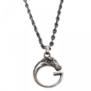 Gucci G Horse-head Silver Pendant Necklace