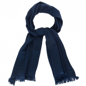 Pre Owned Gucci Blue Monogram Stole
