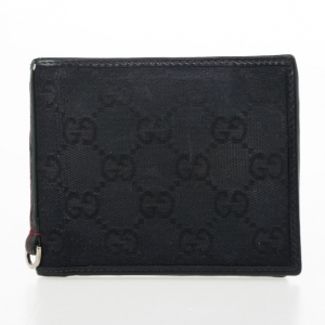 Gucci Black Monogram Billfold Wallet
