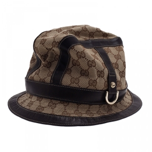 Pre Owned Gucci Guccissima Cotton Blend Fedora 