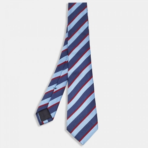 Gucci Blue Striped Silk Tie 