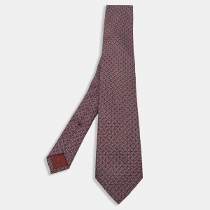 Gucci Burgundy Jacquard Silk Tie