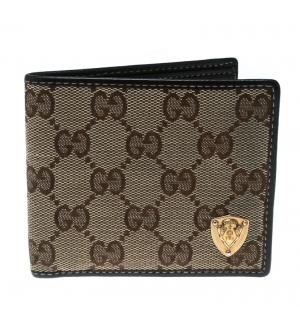 Gucci Beige/Brown GG Canvas and Leather Bifold Wallet