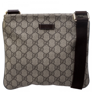 Gucci Brown GG Supreme Canvas Messenger Bag