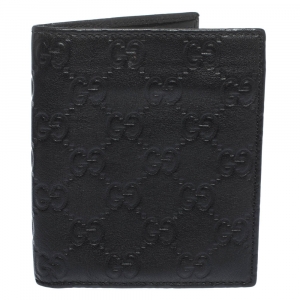 Gucci Black Guccissima Leather Bifold Wallet