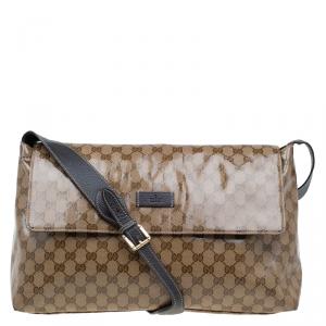 Gucci Beige/Ebony GG Crystal Coated Canvas Messenger Bag