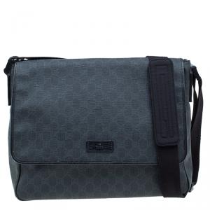 Gucci Black GG Coated Canvas Messenger Bag