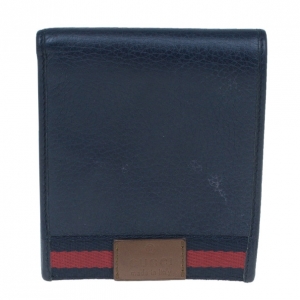 Gucci Blue Leather Bi-Fold Mens Wallet