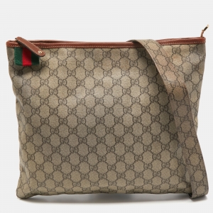 Gucci Beige Supreme Canvas Web Messenger Bag