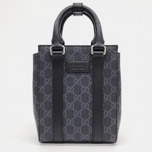 Gucci Black PVC and Leather Supreme Mini Tote Bag
