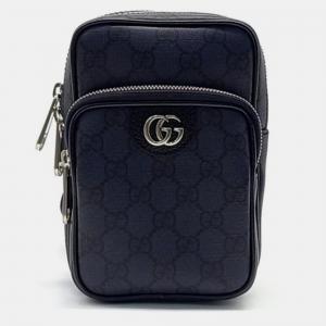 Gucci Navy Blue Canvas Ophidia GG Mini Belt Bag 