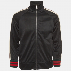 Gucci Black Jersey Zip Up Technical Track Jacket XS