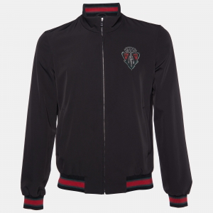 Gucci Equestrian Black Synthetic Zip Up Jacket S