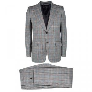 Gucci Monochrome Glen Plaid Tailored Suit L