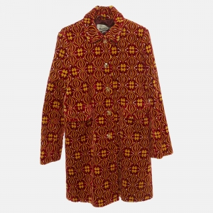 Pre Owned Gucci Garden Red Velvet Damask Long Sleeve Jacket XXS