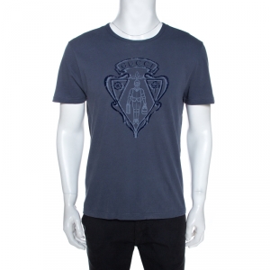 Gucci Bicolor Hysteria Knight Logo Print Cotton T-Shirt S