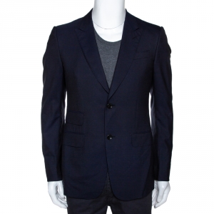 Gucci Midnight Blue Wool Double Button Tailored Blazer S