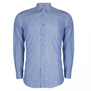 Gucci Blue Striped Long Sleeve Buttondown Cotton Shirt M