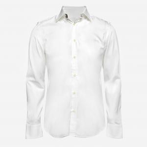 Gucci White Poplin Epaulette Detail Dress Shirt M