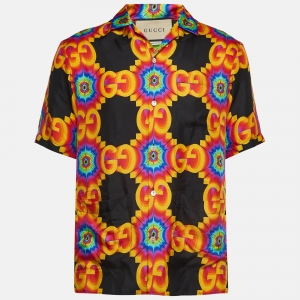 Gucci Multicolor Kaleidoscope Print Silk Shirt XS