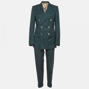 Gucci Green Pinstripe Wool Blazer and Pants Suit XS/S