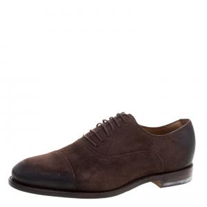 Gucci Brown Suede Lace Up Oxfords Size 42