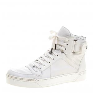 Gucci White Leather New Basketball High Top Sneakers Size 41.5