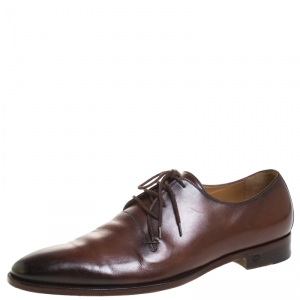 Gucci Brown Leather Lace Up Derby Size 42.5