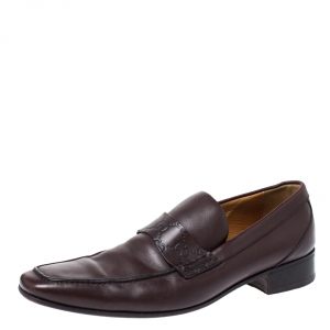 Gucci Dark Brown Leather Loafers Size 42.5