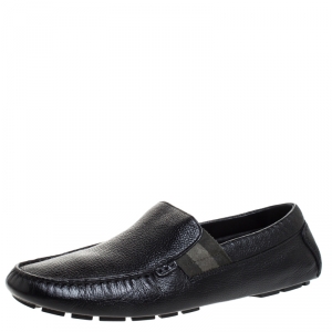 Gucci Black Leather Slip On Loafer Size 42