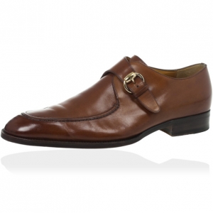 Gucci Tan Leather Monk Strap Derby Size 41