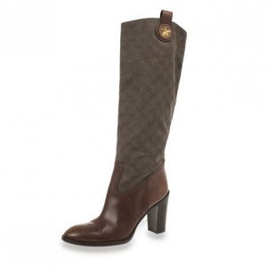 Gucci Brown GG Canvas 'Major' Tall Boots Size 41