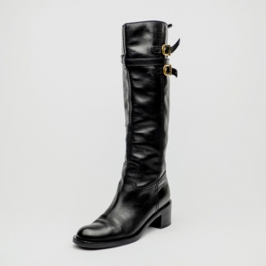 مملوكة مسبقًا Gucci Black Leather Knee Length Boots Size 38