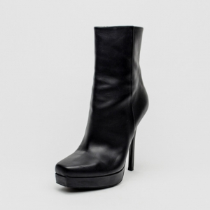 Gucci Black Leather Mid Calf Platform Boots Size 39
