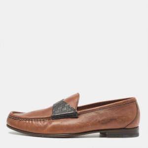 Gucci Brown Leather Slip On Loafers Size 42