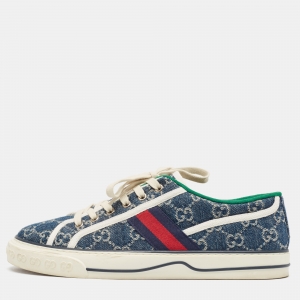 Gucci Blue Denim Tennis 1977 Sneakers Size 42