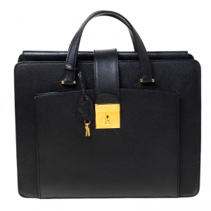 Gucci Black Leather Document Briefcase