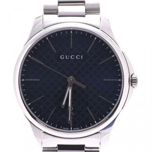 Gucci Navy Stainless Steel G Timeless 126.3 Men's Wristwatch 39MM