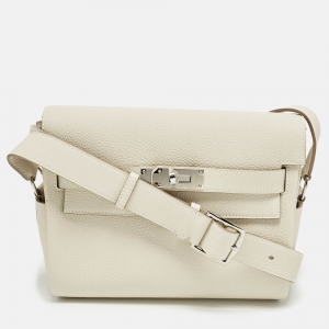 مملوكة مسبقًا Hermes Kelly PM Palladium Finish Craie Togo Leather Messenger Bag