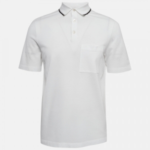 Hermes White Cotton Pique Polo T-Shirt S