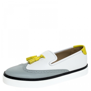 Hermes Two Tone Brogue Leather Must Tassel Loafers Size 39