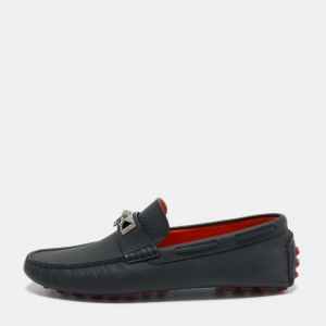 Hermes Black Leather Irving Loafers Size 41.5