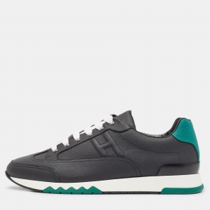 Hermès Black Leather Trail Sneakers Size 43