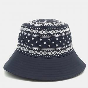 مملوكة مسبقًا Hermes Black/White Cotton Polyamide Bucket Hat 