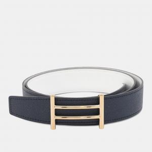 Pre Owned Hermes Rider Belt Size 90 Caban/White Epsom