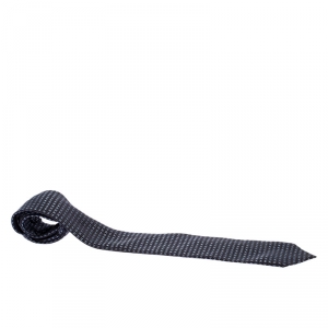 Pre Owned Hermes Bicolor Faconee H Silk Jacquard Classic Tie